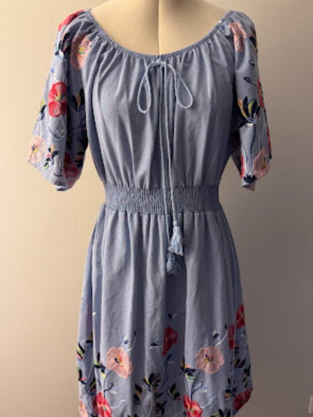 Ana&Rose Blue midi Dress bright floral sizeXL